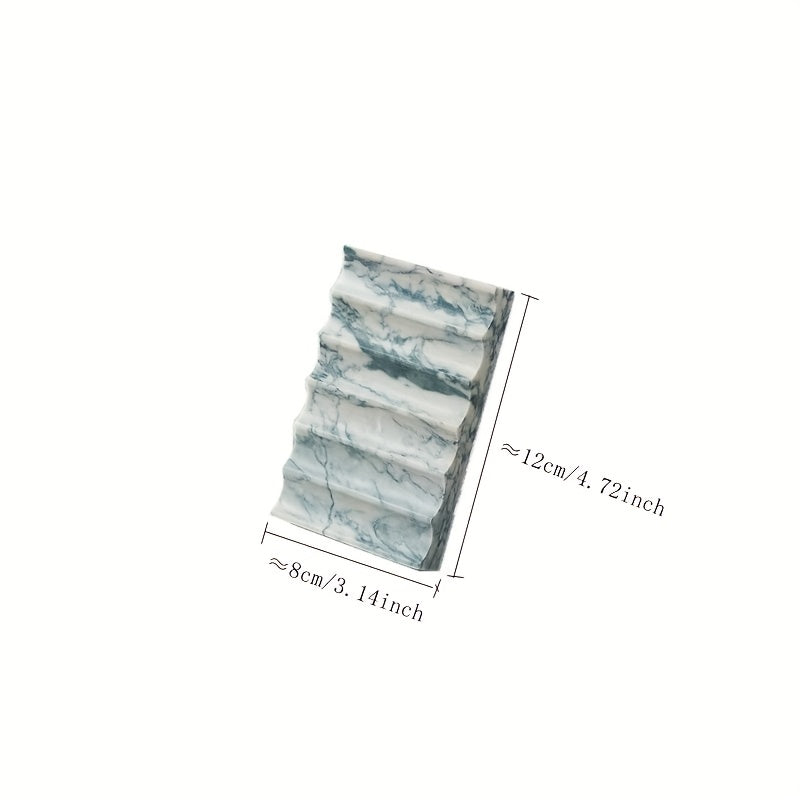Marble Soap Dish 1pc Marble Soap Dish, Marble Look Soap Dishes For Bar Soap, Shower Soap Holder Sponge Holder Soap Tray Soap Savers For Bathroom Shower Kitchen - White