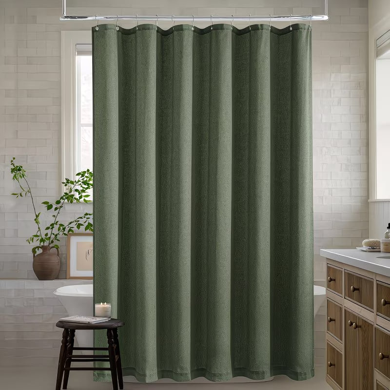 Olive Green 96 Inch Shower Curtain Extra Long Shower Curtains for Bathroom Boho Farmhouse Green High Quality Extra Tall Drapes 72x96 Inches Long with Hooks 8ft