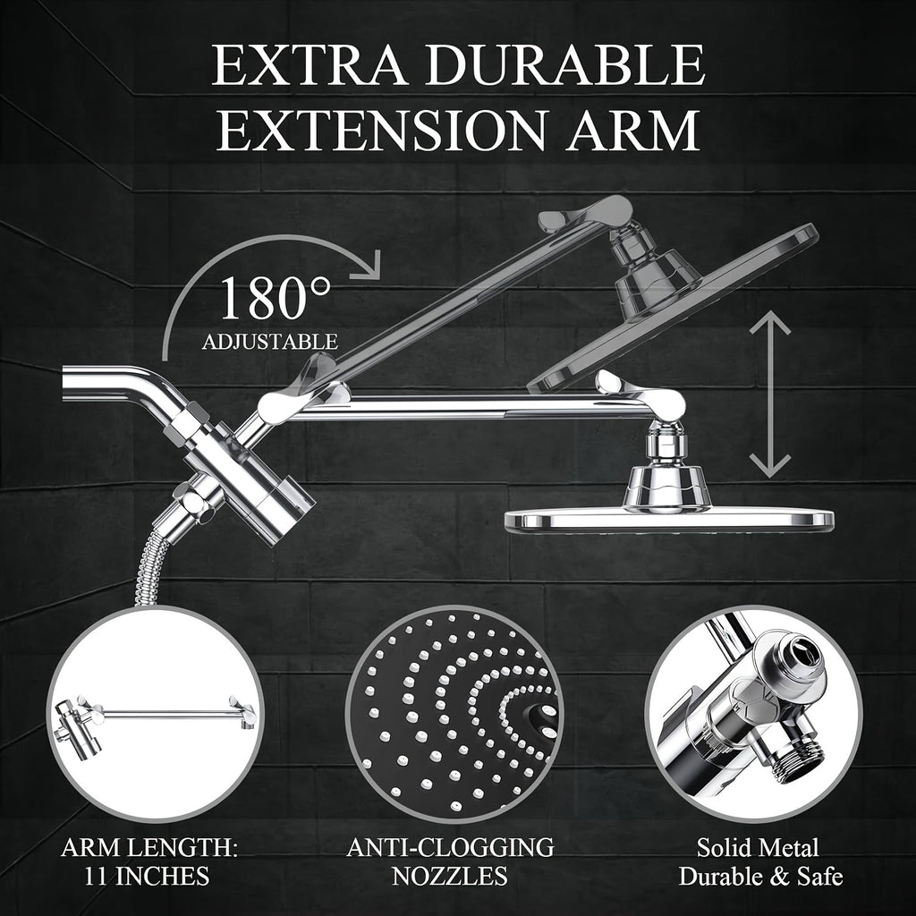 Luxury Dual Shower Head Set with Rainfall and Handheld Spray