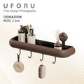 Mid-Century Modern Bathroom Storage Shelf - No Drill Suction Cup Wall Mount, Space-Saving Organizer for Vanity & Toilet Area