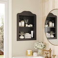 14\'\' X 18\'\' Recessed Medicine Cabinet, Solid Wood In-Wall Bathroom Cabinet, Victorian Wall Niche Shelf, 2-Tier, Black (Solely Black/14\'X18\'X3.75\')