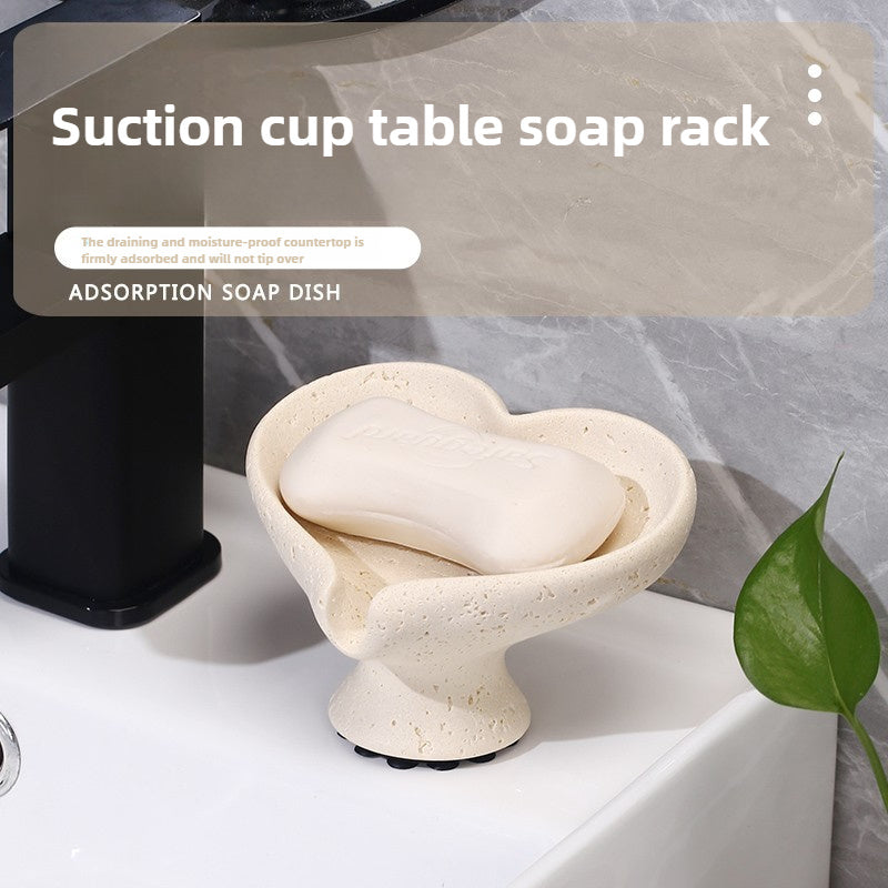 Unique Valentine's Gift Heart Soap Dish, Resin, Holiday Gifting, Bathroom Decor - Heart-Shaped Solid Resin Soap Dish, Unique Design, Trendy & Elegant