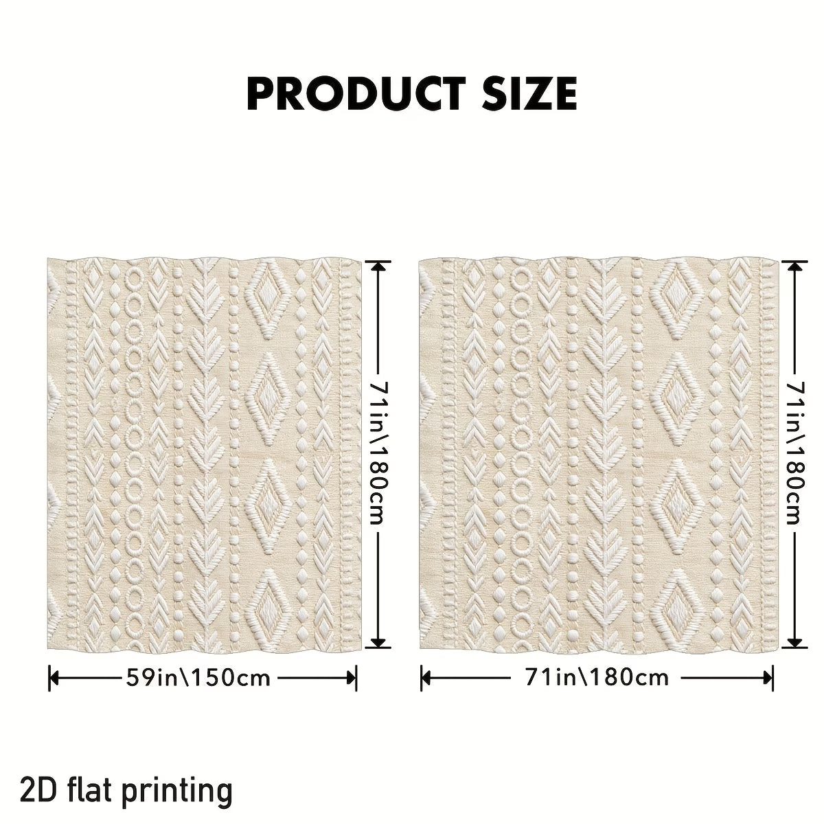 2D Flat Printing Shower Curtain, Integrated 2D Flat Printing Shower Curtain, Featuring Bohemian Geometric Design, Ideal for Modern Bathrooms, Bohemian Bath Areas, Fashionable Hotel Decor, Suitable for Home And Hotel Managers