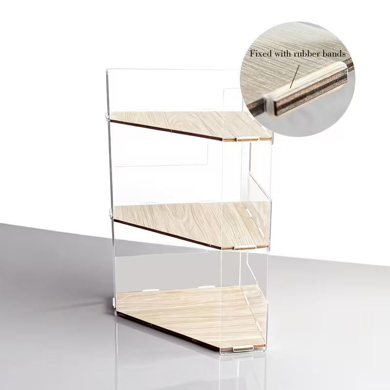 3-Tier Corner Bathroom Storage Rack, Fashionable Floating Shelf Organizer for Cosmetics, Perfumes, And Personal Care Items, Compact Countertop Tray for Bathroom, Vanity, Kitchen, Bathroom Trays