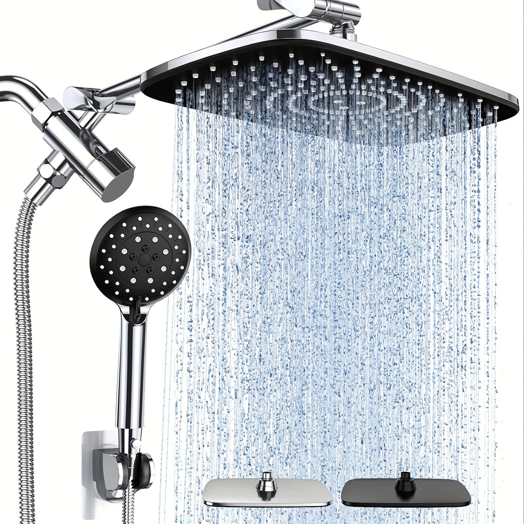 Luxury Dual Shower Head Set with Rainfall and Handheld Spray