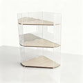3-Tier Corner Bathroom Storage Rack, Fashionable Floating Shelf Organizer for Cosmetics, Perfumes, And Personal Care Items, Compact Countertop Tray for Bathroom, Vanity, Kitchen, Bathroom Trays