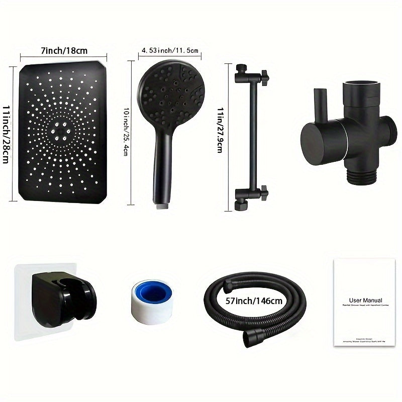 Luxury Dual Shower Head Set with Rainfall and Handheld Spray