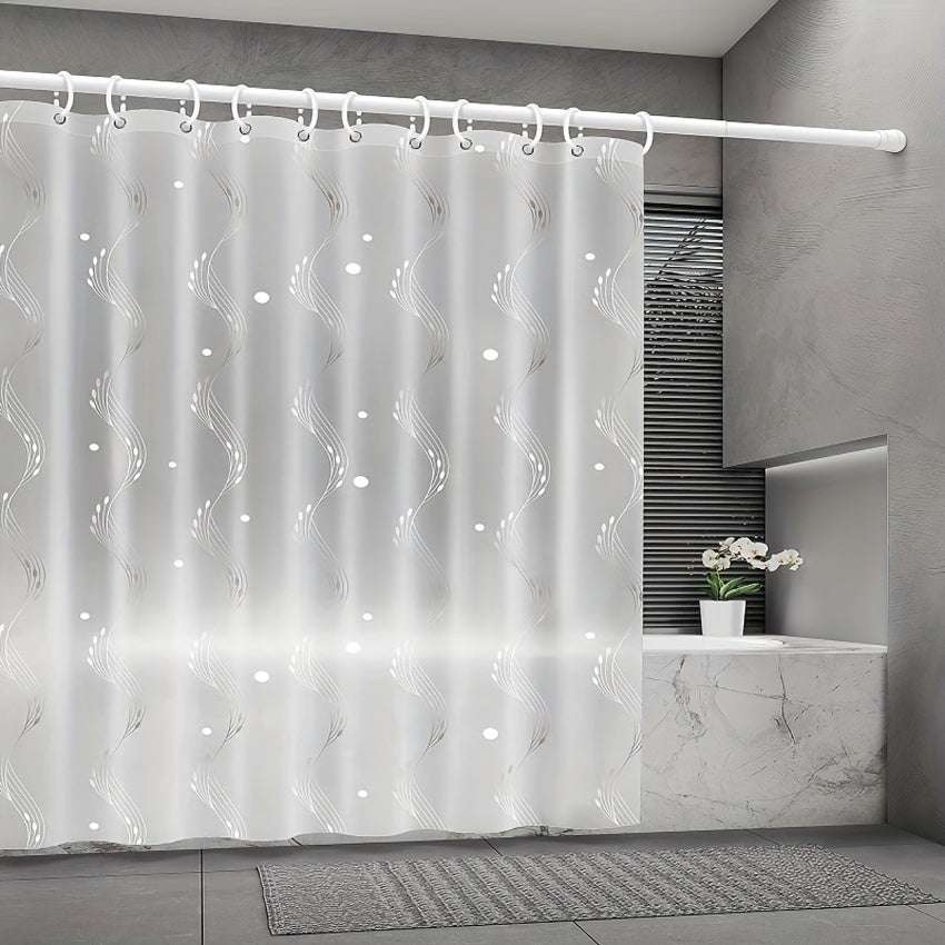 Thick PEVA Shower Curtain Liner with Raindrop Stars Moon & Night Sky Design - Semi-Transparent Bathroom Curtain with Hooks, Adjustable Fit for Bathtub & Shower, Shower Curtain For Bathrooms, Bathroom Decor, Fantasy Theme, Durable Fabric