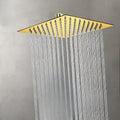 1pcs Golden Square Rain Shower Head Ceiling/Wall-Mounted - 8-Inch Bath System with Waterfall & Rainfall Modes, Ultra-Thin Suitable for Full Body Coverage, Luxury Shower Fixture for Modern Bathrooms,for Shower Use Only