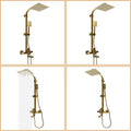 Wall-Mounted Modern Luxury Shower System Suitable for Homes - Brass Wall-Mounted Multi-Flow Shower Set with Adjustable Height Column, 360° Rotatable Top Shower & Handheld Shower