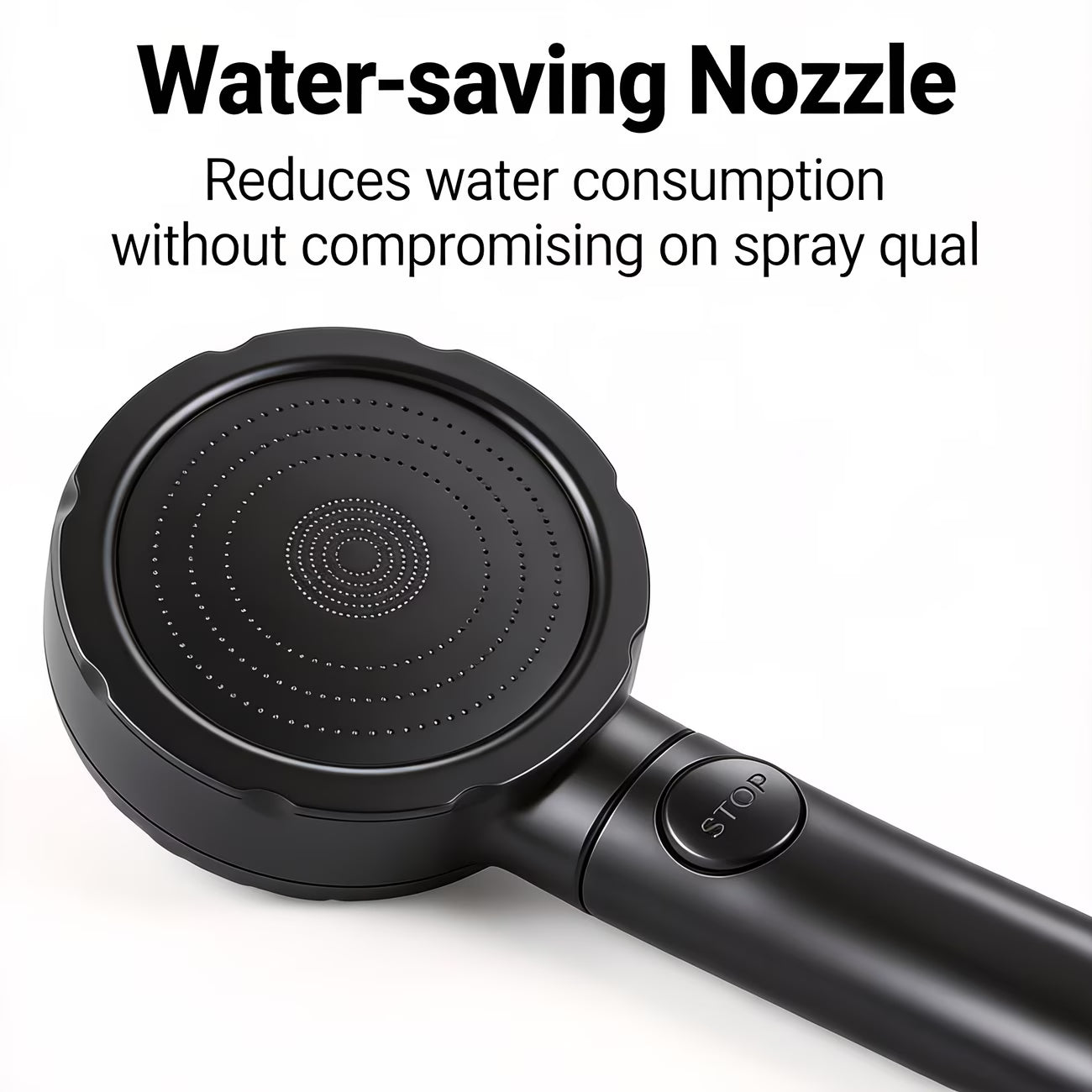 Set of Three High-Pressure Black Shower Heads Featuring a One-Touch Stop Function And a Strong Spray; Matte Black Handheld Shower with Hose, Perfect for Upgrading Your Bathroom. for Shower Use Solely For shower use solely