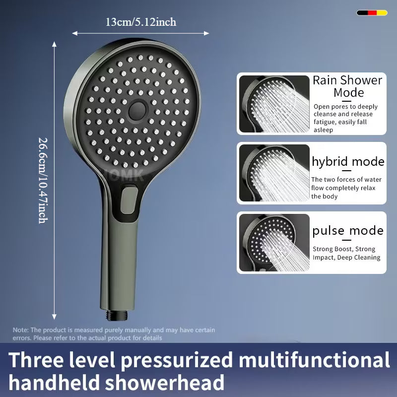 Ultra-high Pressure Shower Head, Enhanced Flow Shower Nozzle, Large-capacity Handheld Shower Set, Specially Designed for Showering,for Shower Use Only
