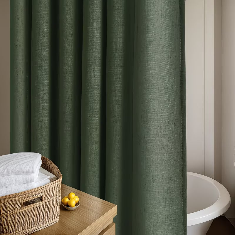 Olive Green 96 Inch Shower Curtain Extra Long Shower Curtains for Bathroom Boho Farmhouse Green High Quality Extra Tall Drapes 72x96 Inches Long with Hooks 8ft