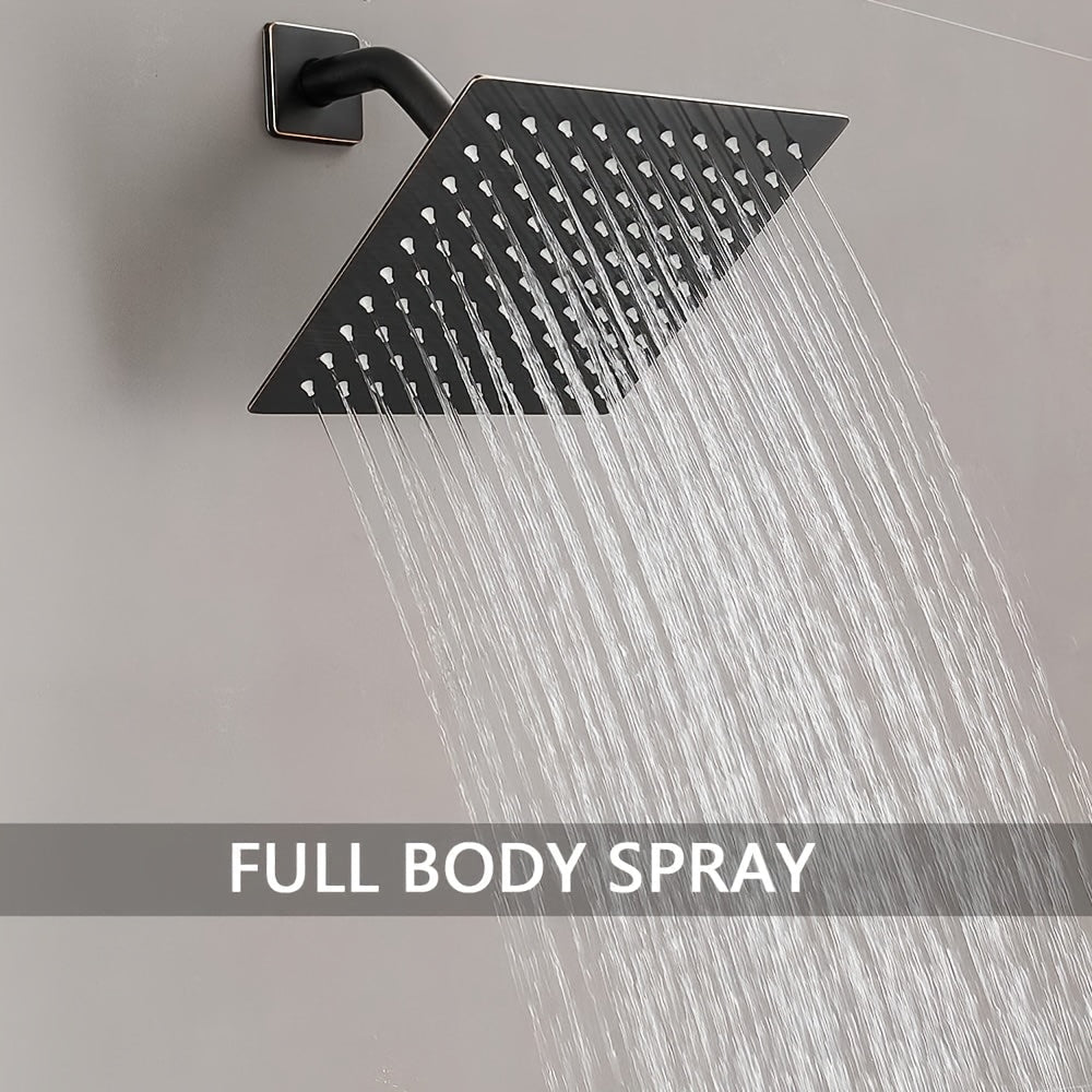 Brushed Golden Shower  Set with Tub Spout Bathroom Rainfall 12 Inch Shower Head System with Handheld Single Handle Shower Trim Kit with Rough-in Valve