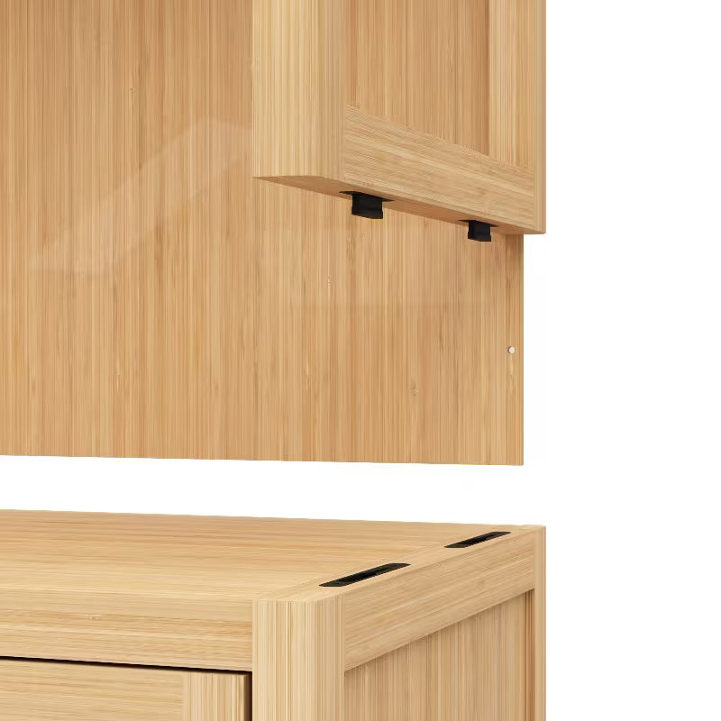 Bathroom Cabinet Wall Mounted Bamboo Toilet Storage Box, Easy to Assemble, Suitable for Bedroom, Living Room, Office and Entryway, Perfect for Storing Clothes, Toys, Books and Household Sundries, Sturdy, Scratch-resistant and Waterproof.
