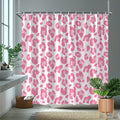 1pc Playful Pink Leopard Print Shower Curtain - Modern Whimsical Design, Durable Polyester Fabric, 70x70 Inch with 12 Hooks, Machine Washable Bathroom Decor, Perfect Housewarming Gift, Shower Curtain Sets for Bathrooms