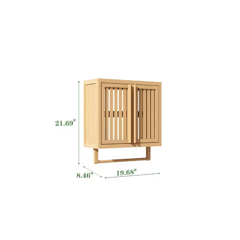 Bathroom Cabinet Wall Mounted Bamboo Toilet Storage Box, Easy to Assemble, Suitable for Bedroom, Living Room, Office and Entryway, Perfect for Storing Clothes, Toys, Books and Household Sundries, Sturdy, Scratch-resistant and Waterproof.