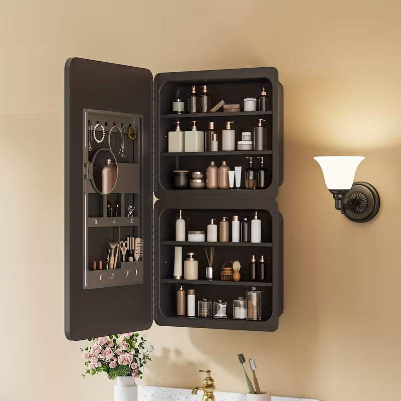 Large Modern Wall-Mounted Medicine Cabinet & Mirror - 20"W x 36"H Bathroom Mirror with Doors & Frame, Adjustable Shelves, Space-Saving Storage Unit, Stainless for or Commercial Use (Easy Installation)