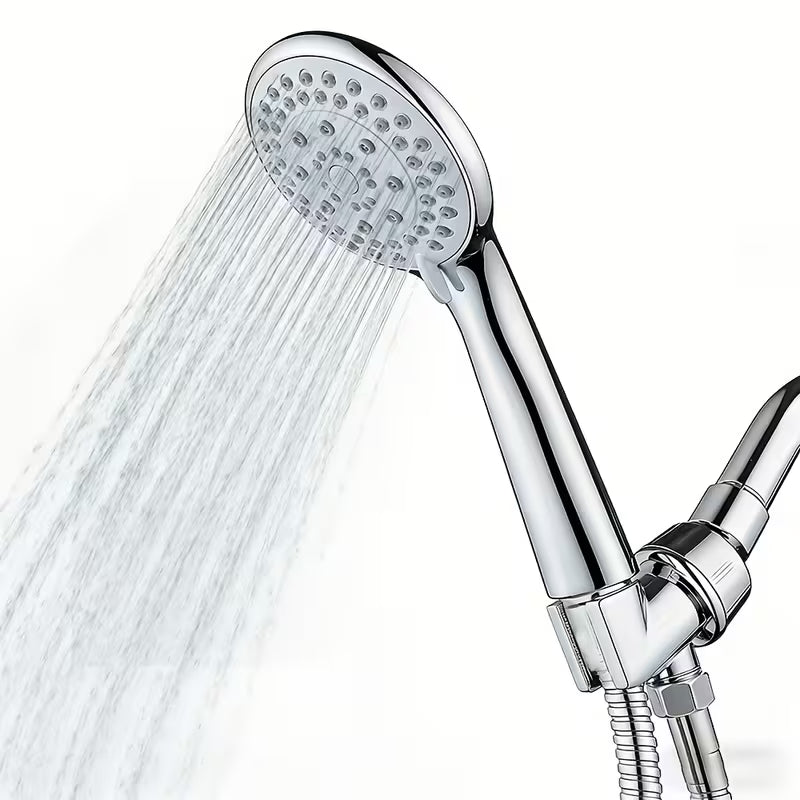 5-Setting Shower Head 3pcs Set: 5-Mode Shower Head + 59.06inch Shower Hose + Universal High-Quality Shower Bracket. Pressurized Water-Saving Shower, ABS Durable Leak-Proof Material, Five Modes with Pressurization, Easy to Install, Convenient to Use