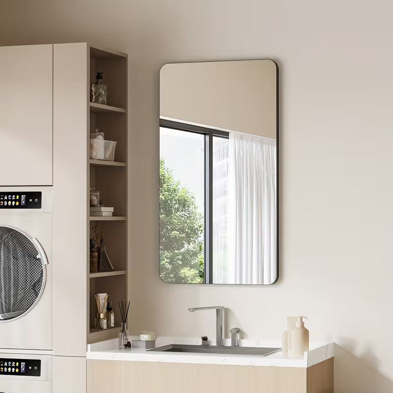 Large Modern Wall-Mounted Medicine Cabinet & Mirror - 20"W x 36"H Bathroom Mirror with Doors & Frame, Adjustable Shelves, Space-Saving Storage Unit, Stainless for or Commercial Use (Easy Installation)