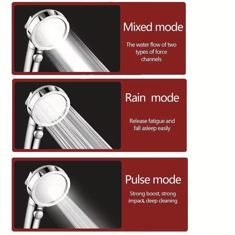 4pcs Set Featuring a silvery Handheld Showerhead with Multiple Spray Modes, Easy to Install And Perfect for Bathroom Upgrades