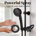 Set of Three High-Pressure Black Shower Heads Featuring a One-Touch Stop Function And a Strong Spray; Matte Black Handheld Shower with Hose, Perfect for Upgrading Your Bathroom. for Shower Use Solely For shower use solely