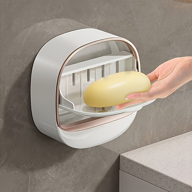Luxury High-End Wall-Mounted Leak-Proof Soap Dish with Lid and Tray, Suitable for Shower or Kitchen, Keeps Soap Dry and Prevents Water Pooling, Elegant Countertop and Wall Decor, 11 Festive Designs, Not Only Beautiful but Practical! Perfect Gift Box
