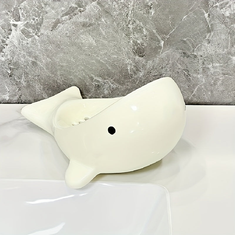 Whale Ceramic Soap Storage Rack, Cute Design, Can Store Various Soaps. Available in Three Color Options, Suitable Home Bathrooms, Toilets, and Kitchens, It Is a Decorative Daily Household Item