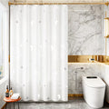 A Set of Enhanced PEVA Shower Curtain Featuring a Raindrop Star And Design, Ideal for Dividing Bathroom Spaces, Blocking Light, And Adding a Touch of Luxury And Style to Your Bathroom, Complete with Hangers for Easy Installation