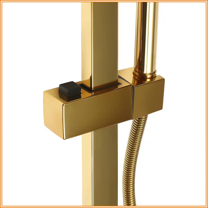 Wall-Mounted Modern Luxury Shower System Suitable for Homes - Brass Wall-Mounted Multi-Flow Shower Set with Adjustable Height Column, 360° Rotatable Top Shower & Handheld Shower