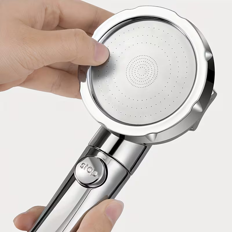 4pcs Set Featuring a silvery Handheld Showerhead with Multiple Spray Modes, Easy to Install And Perfect for Bathroom Upgrades