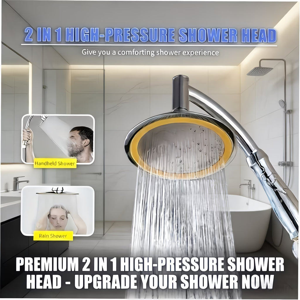 Large Panel Pressurized Top Spray Shower System with Chrome Shower Head & Stainless Steel Hose - High Quality, Leakproof Wall-Mounted Rainfall Shower Fixture, Interface Suitable for Bath, for Bathroom Accessories,for Shower Use Only