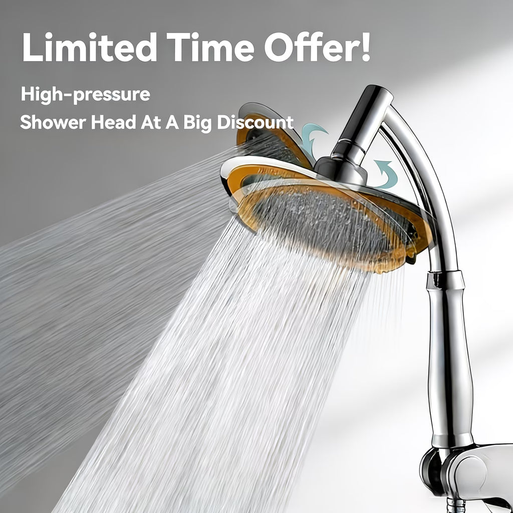 Large Panel Pressurized Top Spray Shower System with Chrome Shower Head & Stainless Steel Hose - High Quality, Leakproof Wall-Mounted Rainfall Shower Fixture, Interface Suitable for Bath, for Bathroom Accessories,for Shower Use Only